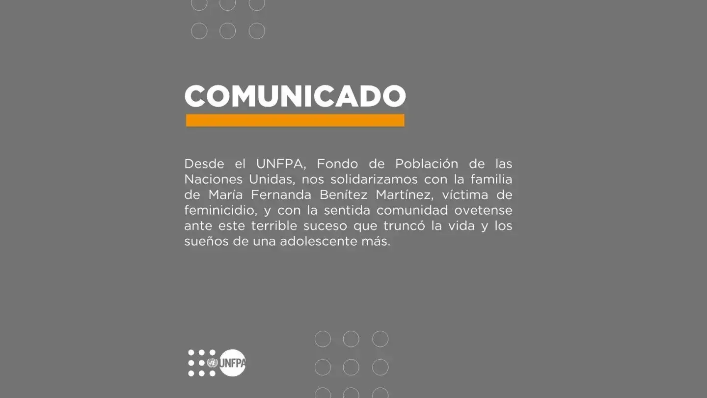 UNFPA manifiesta su consternación ante al feminicidio de María Fernanda